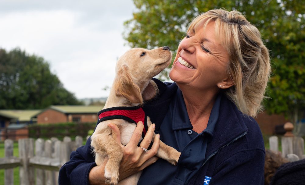 RSPCA staff with puppy